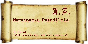 Marsinszky Patrícia névjegykártya